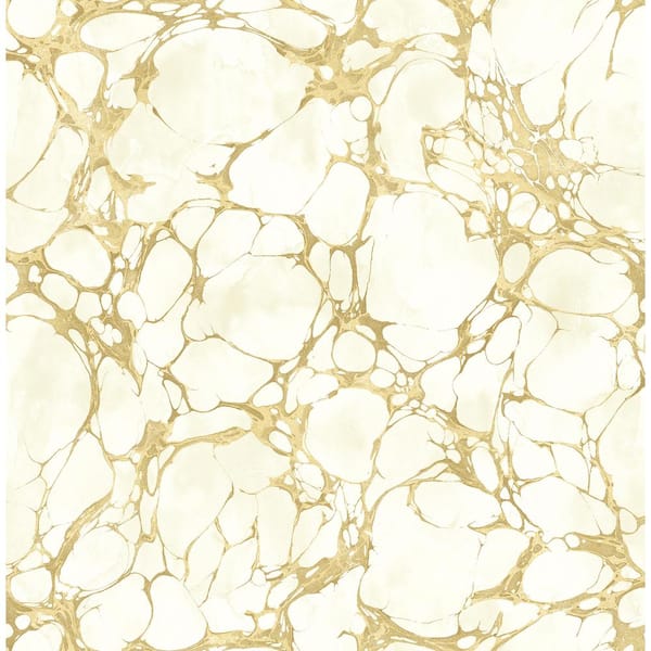 Seabrook Designs Patina Crackle Metallic Gold and Off-White Marble Paper Strippable Roll (Covers 56.05 sq. ft.)