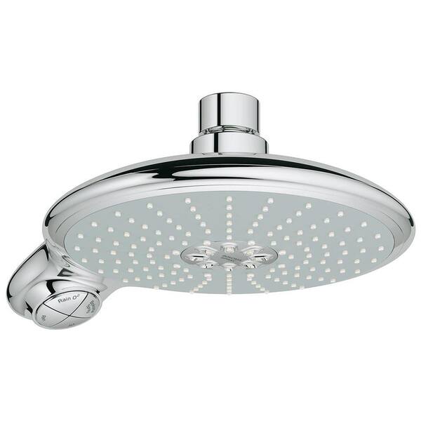 GROHE Power and Soul 4-Spray 7.5 in. Fixed Shower Head in StarLight Chrome