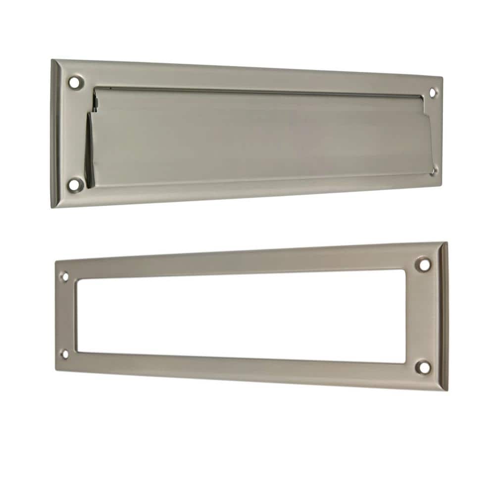 idh by St. Simons Satin Nickel Solid Brass Magazine Mail Slot Set 22120015 The Home Depot