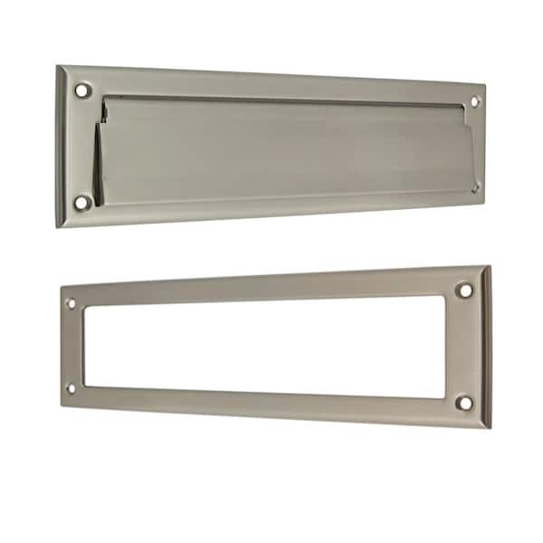 idh by St. Simons Satin Nickel Solid Brass Magazine Mail Slot Set