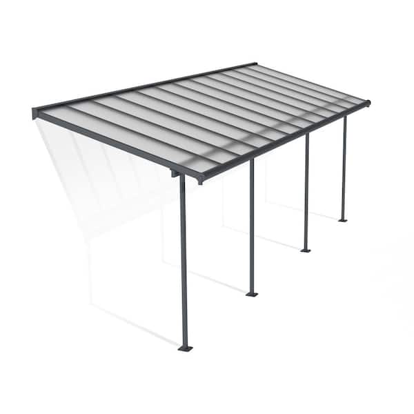 Sierra 7.5 ft. x 22.5 ft. Gray/Clear Aluminum Patio Cover