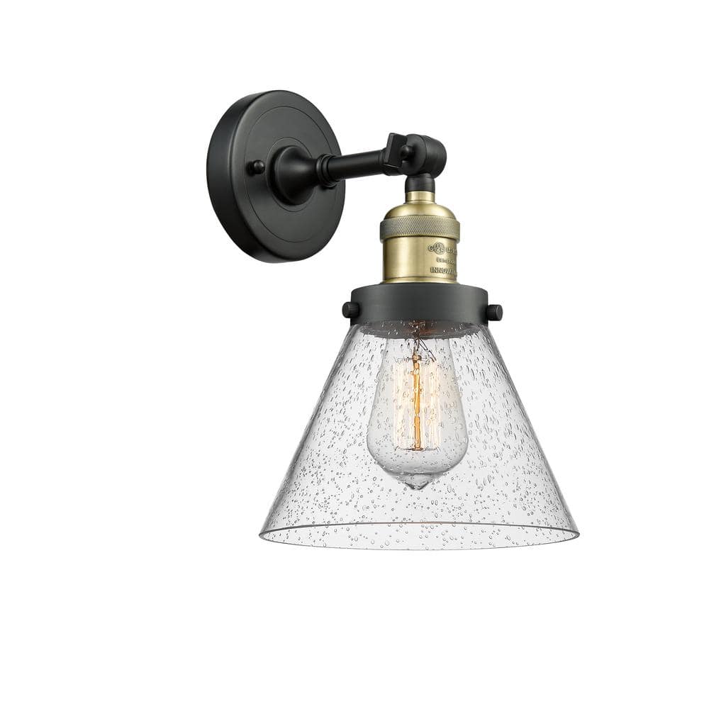 Cone 1-Light Seedy, Black Antique Brass Wall Sconce with Clear Glass Shade price history on PriceWatchPro