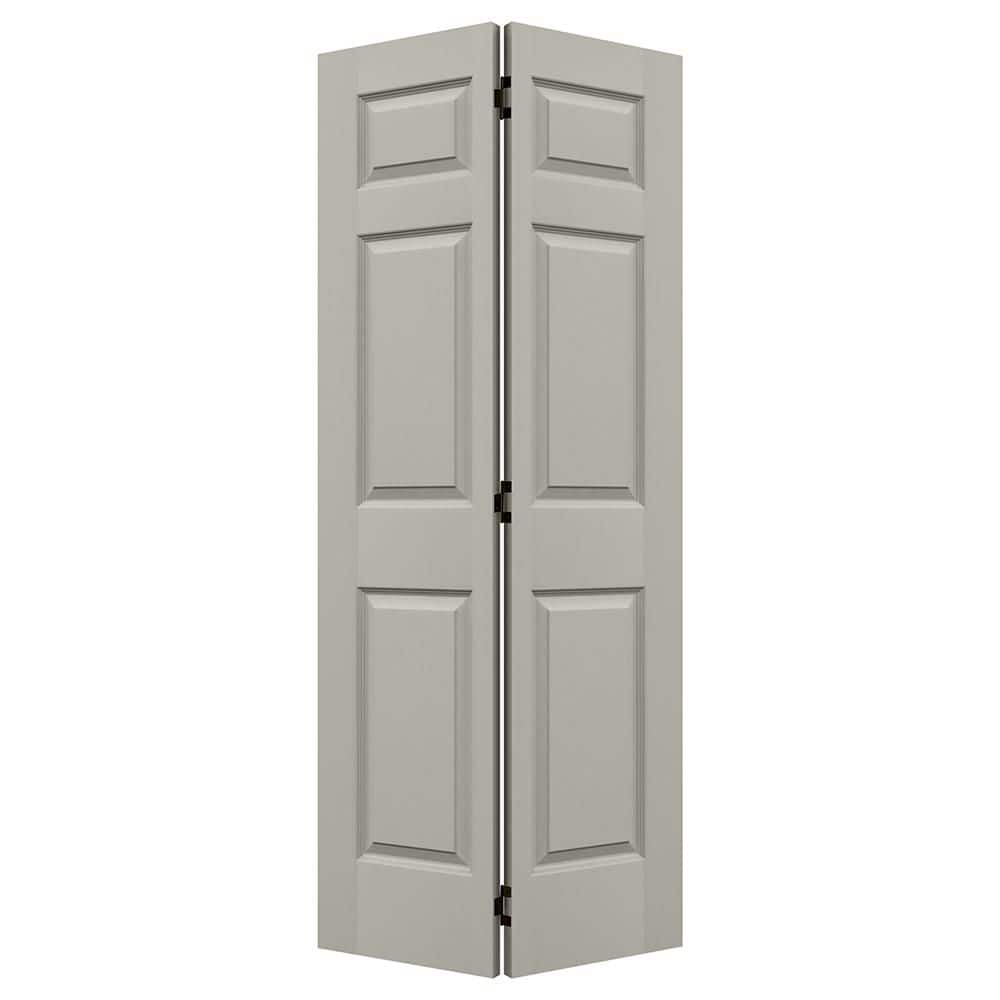 JELD-WEN 36 in. x 80 in. Colonist 6-Panel Light Gray Painted