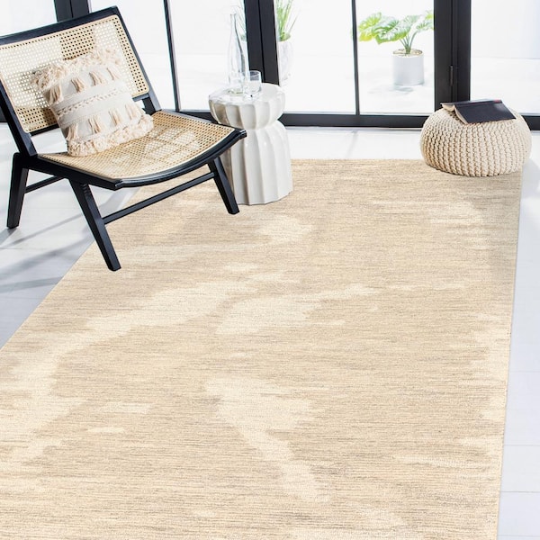 Mexico 8 x 10 Ivory Beige Abstract Pattern Area Rug for High Traffic Living Room Dining Room Bedroom