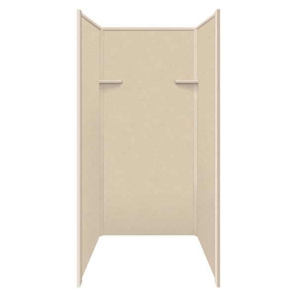 Transolid Studio 36 in. W x 72 in. H x 36 in. D 3-Piece Glue Up Alcove Shower Wall Surrounds in Matrix Khaki