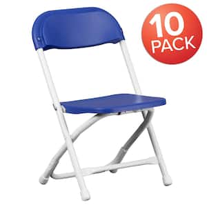 Blue Kids Plastic Folding Chairs (Set of 10)