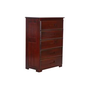 5-Drawer Rich Merlot Mission Chest of Drawers 30 in. W x 43 in. H