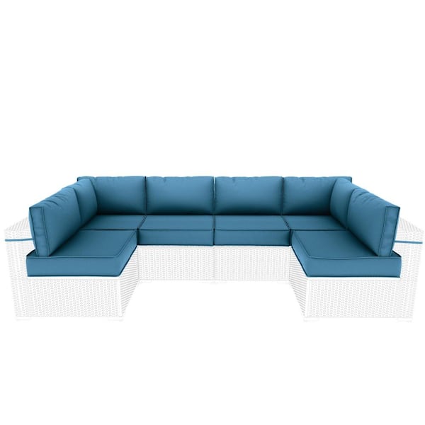 Kimunuk 26 in. x 26 in. x 5 in. (14-Piece) Deep Seating Outdoor Sectional Cushion Blue
