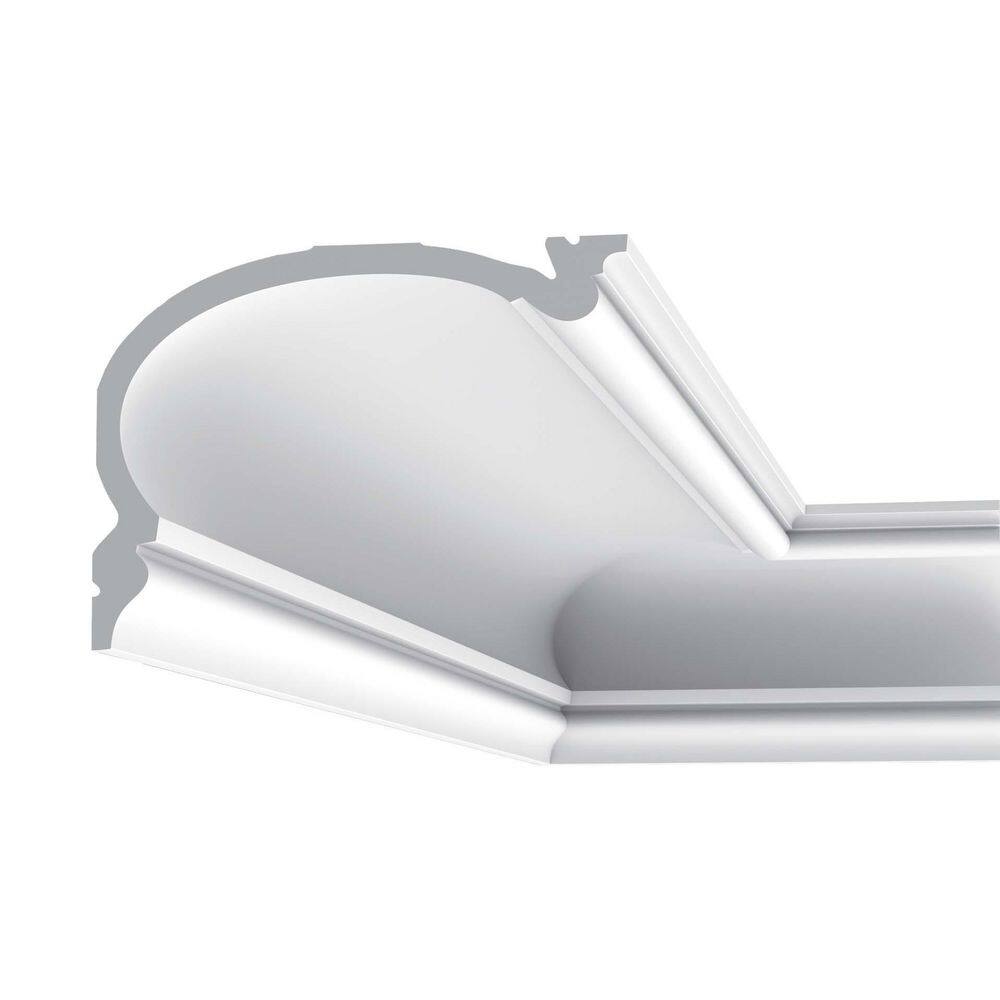 Primed White Polyurethane Crown Moulding with Ornate Detailing