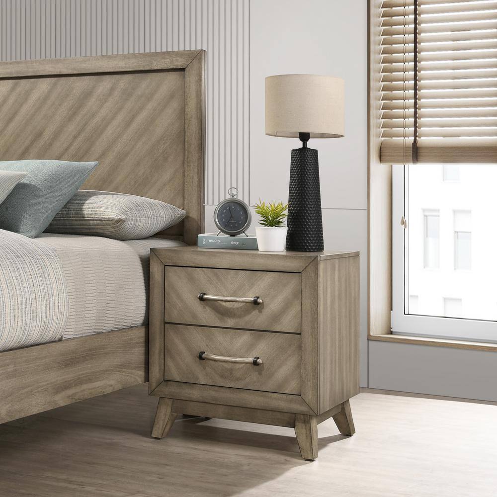 Modern Antique Gray 2-Drawers Rubber Wood Nightstand price history on PriceWatchPro