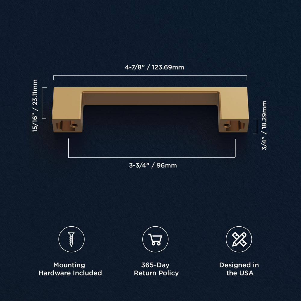 Brushed Brass Modern Bar Cabinet Pulls with Mounting Hardware