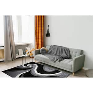 Berinda Gray/Black 5 ft. x 7 ft. Polypropylene Area Rug