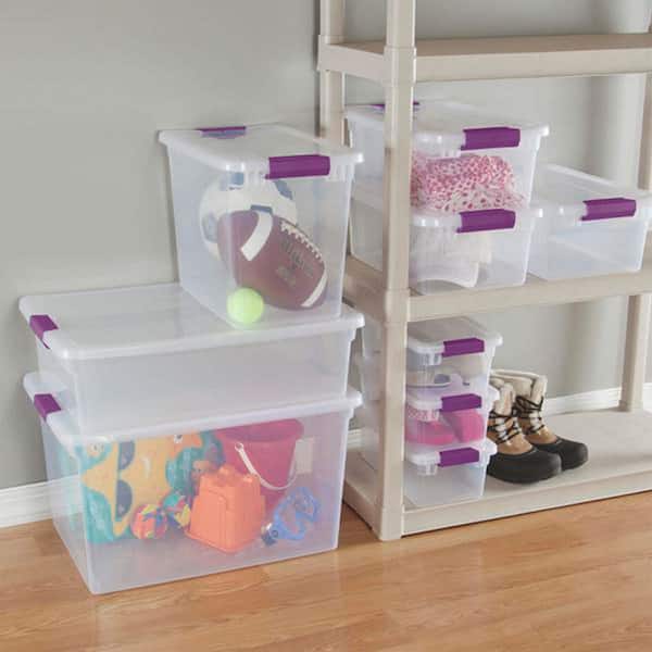 Sterilite 66 Latching Handle Storage Container in Nesting Clear  (6-Pack) x 17571706