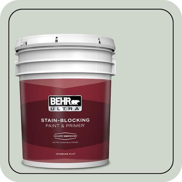 BEHR ULTRA 5 gal. #ICC-48 Aspen Mist Extra Durable Flat Interior Paint & Primer