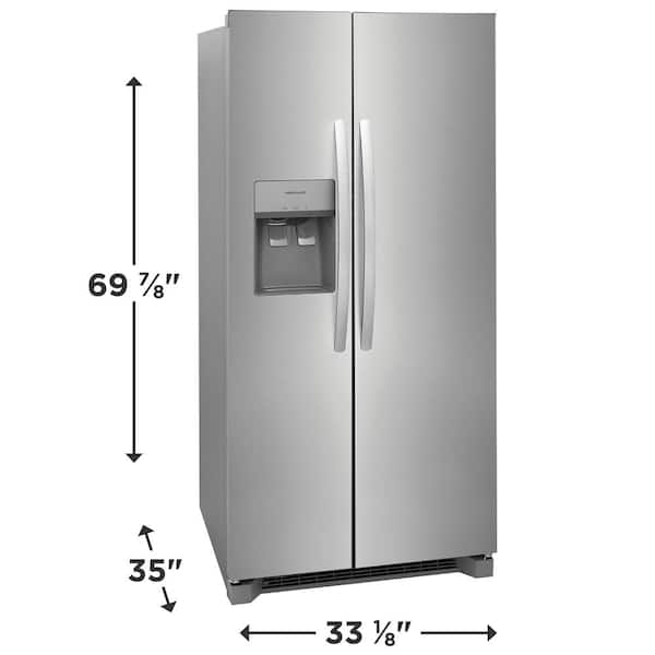 Frigidaire - 33 in. 22.3 cu. ft. Standard Depth Side by Side Refrigerator in Stainless Steel