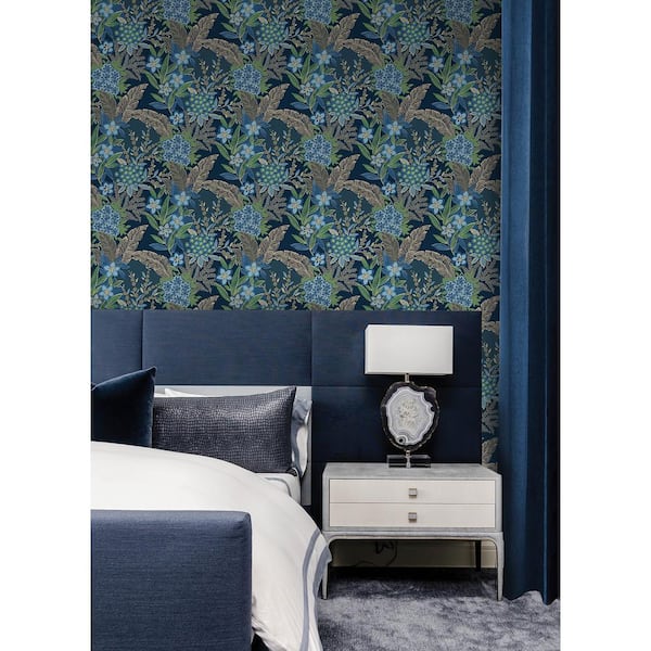 RuJardin Blue Vinyl Peel and Stick Wallpaper