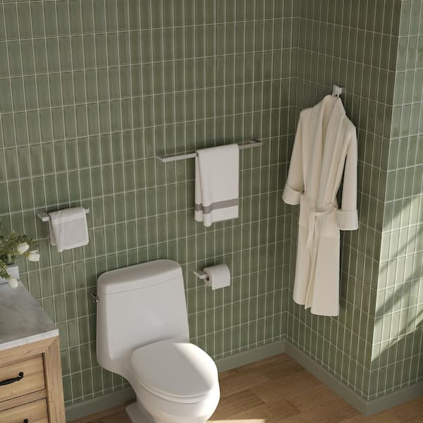 24 in. Wall Mounted Double Towel Bar in Brushed Nickel