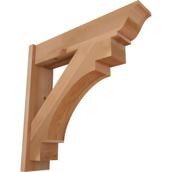 Ekena Millwork 8 in. x 32 in. x 32 in. Western Red Cedar Merced Traditional Smooth Outlooker