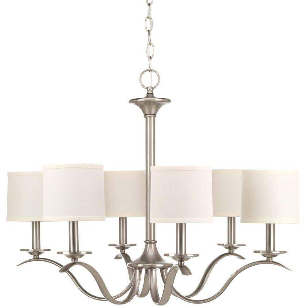 Progress Lighting Inspire Collection 6-Light Brushed Nickel White