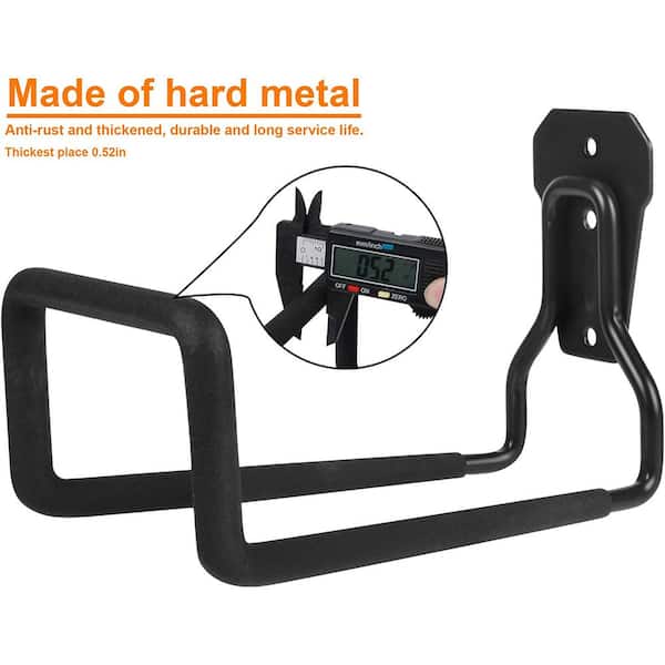 Cubilan - Metal Garden Heavy-Duty Hose Hook Wall Mount Hose Bracket for Outdoor Patio (1-Piece Black)