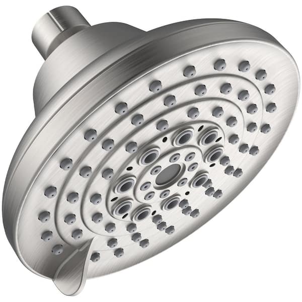 Unbranded 6-Spray Patterns with 2.5 GPM 5 in. Wall Mount Rain Fixed Shower Head in Brushed Nickel