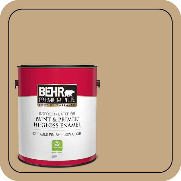 BEHR PREMIUM PLUS 1 gal. #N290-5 Pocket Watch Hi-Gloss Enamel Interior/Exterior Paint & Primer