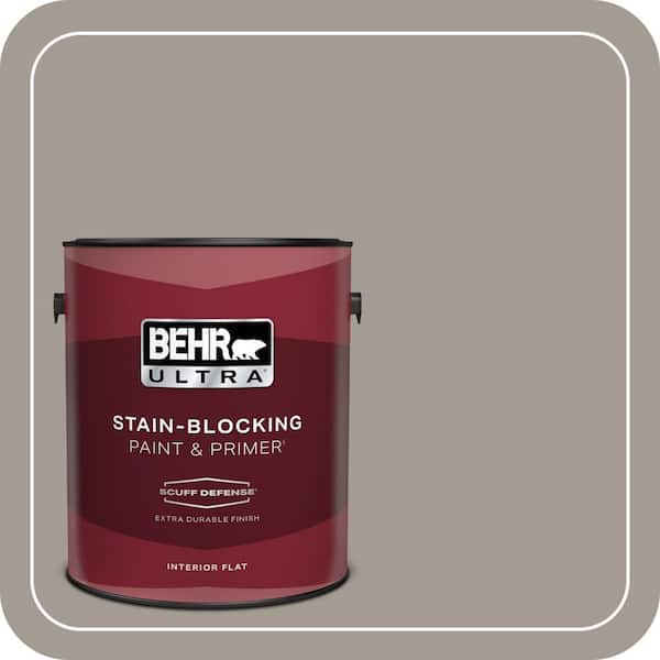 BEHR ULTRA 1 gal. #BXC-54 River Pebble Extra Durable Flat Interior Paint & Primer