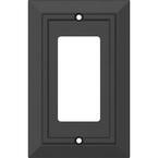 Classic Architecture Matte Black Antimicrobial 1-Gang Decorator Wall Plate (4-Pack)