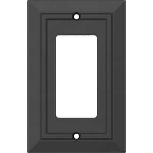 Classic Architecture Matte Black Antimicrobial 1-Gang Decorator Wall Plate (4-Pack)