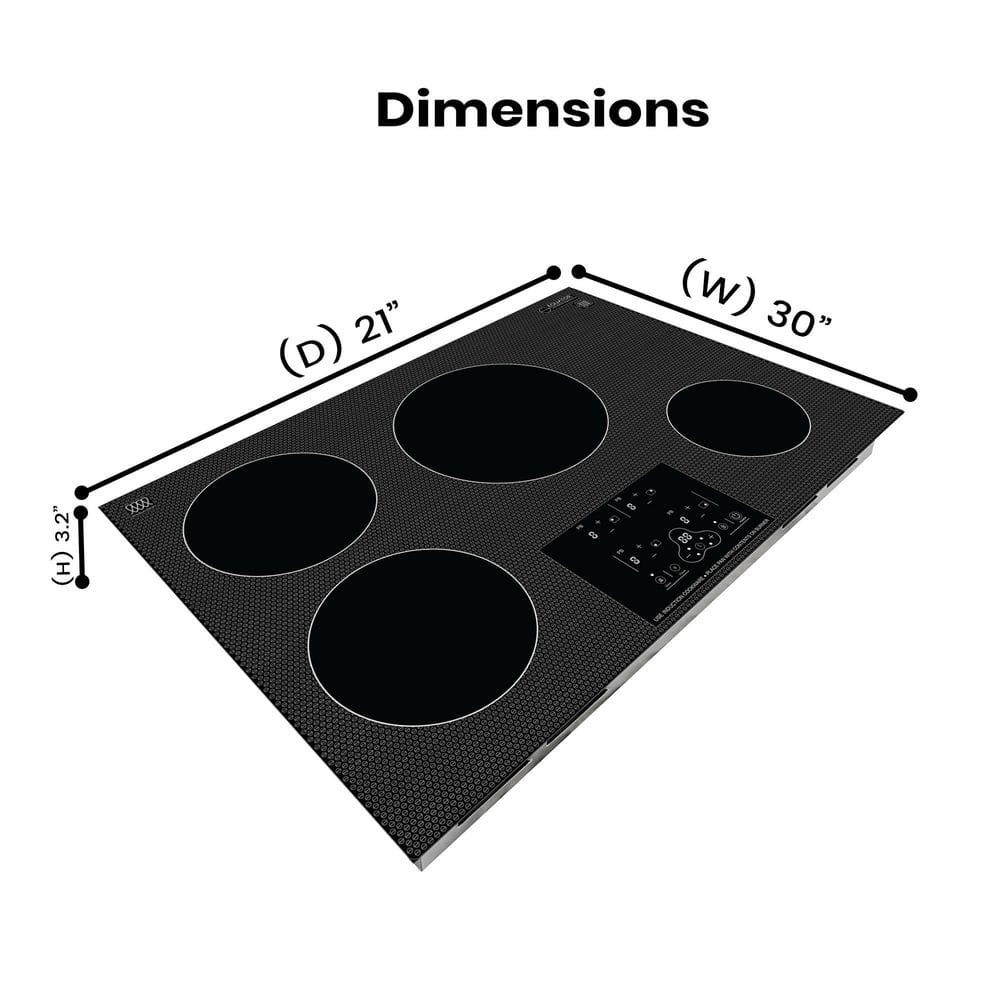 Equator 30" Black Ceramic 4 Burner Induction Cooktop