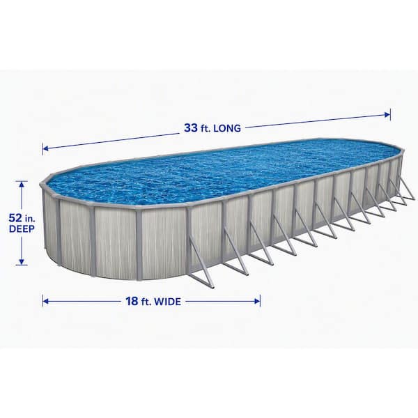 AQUARIAN Marion 18 ft. x 33 ft. Oval 52 in. Deep Above Ground Pool