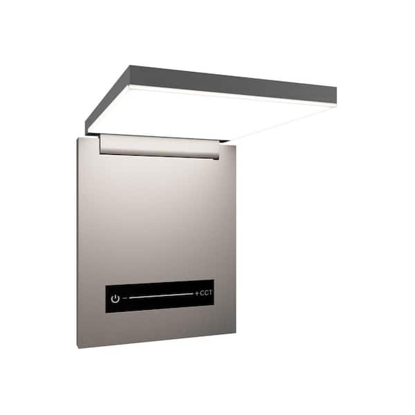 Flapp 1 Light Brushed Nickel Hardwired Swing Arm Wall Lamp for Bedroom and Foyer