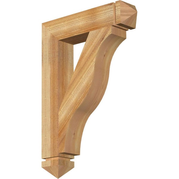 Ekena Millwork 4 in. x 28 in. x 20 in. Western Red Cedar Funston Arts and Crafts Rough Sawn