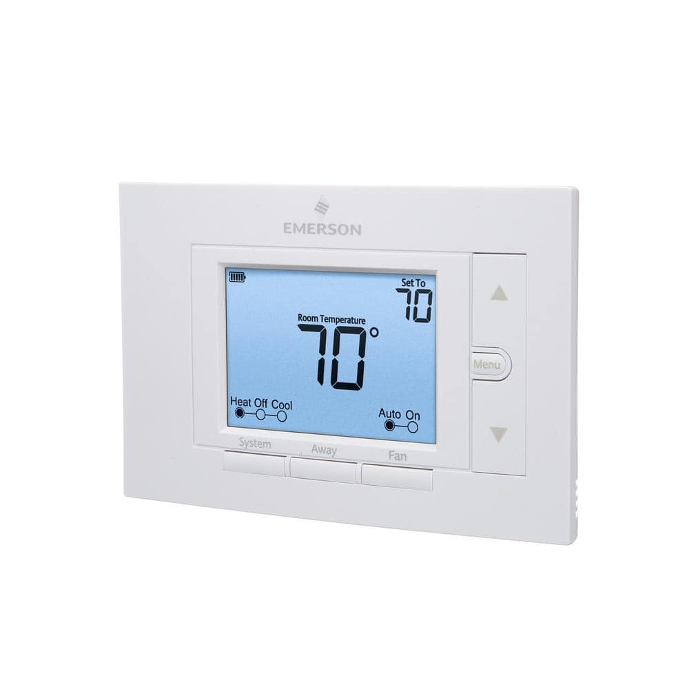 Emerson White Digital Non-Programmable Thermostat with Backlit Display