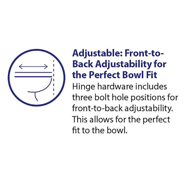 JONES STEPHENS - Plastic Elongated Closed Front Toilet Seat fits Eljer New Emblem Design with Cover and Adjustable Hinge in Bone