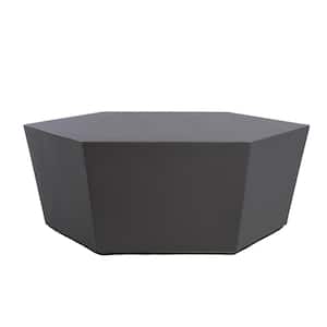 41 in. Dark Gray Hexagon Magnesium Oxide Concrete Outdoor Patio Coffee Table
