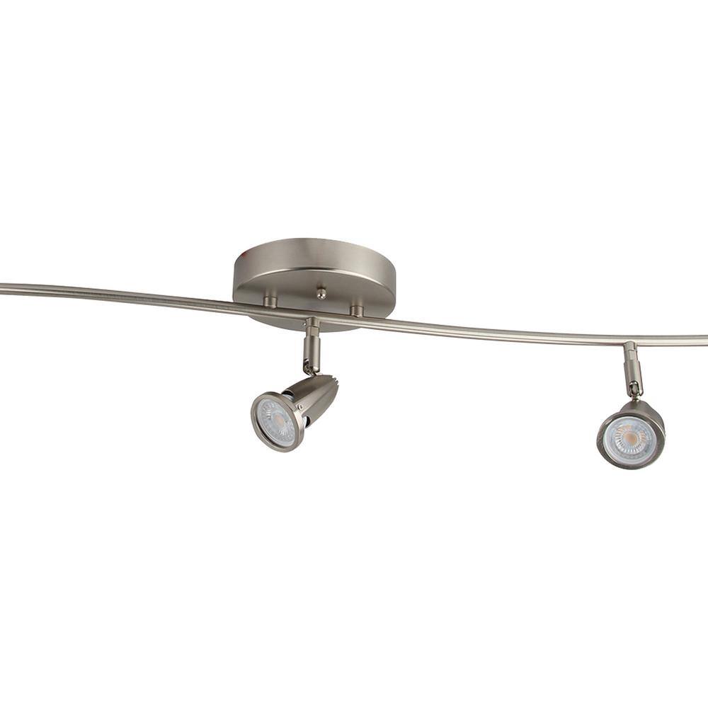 Brushed Nickel 52" LED Flush Mount Ceiling Light with Glass Shades