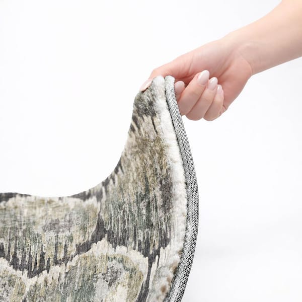 Dream Shag Premium Machine Washable Abstract ADS767 Charcoal 10 ft. x 14 ft. Area Rug
