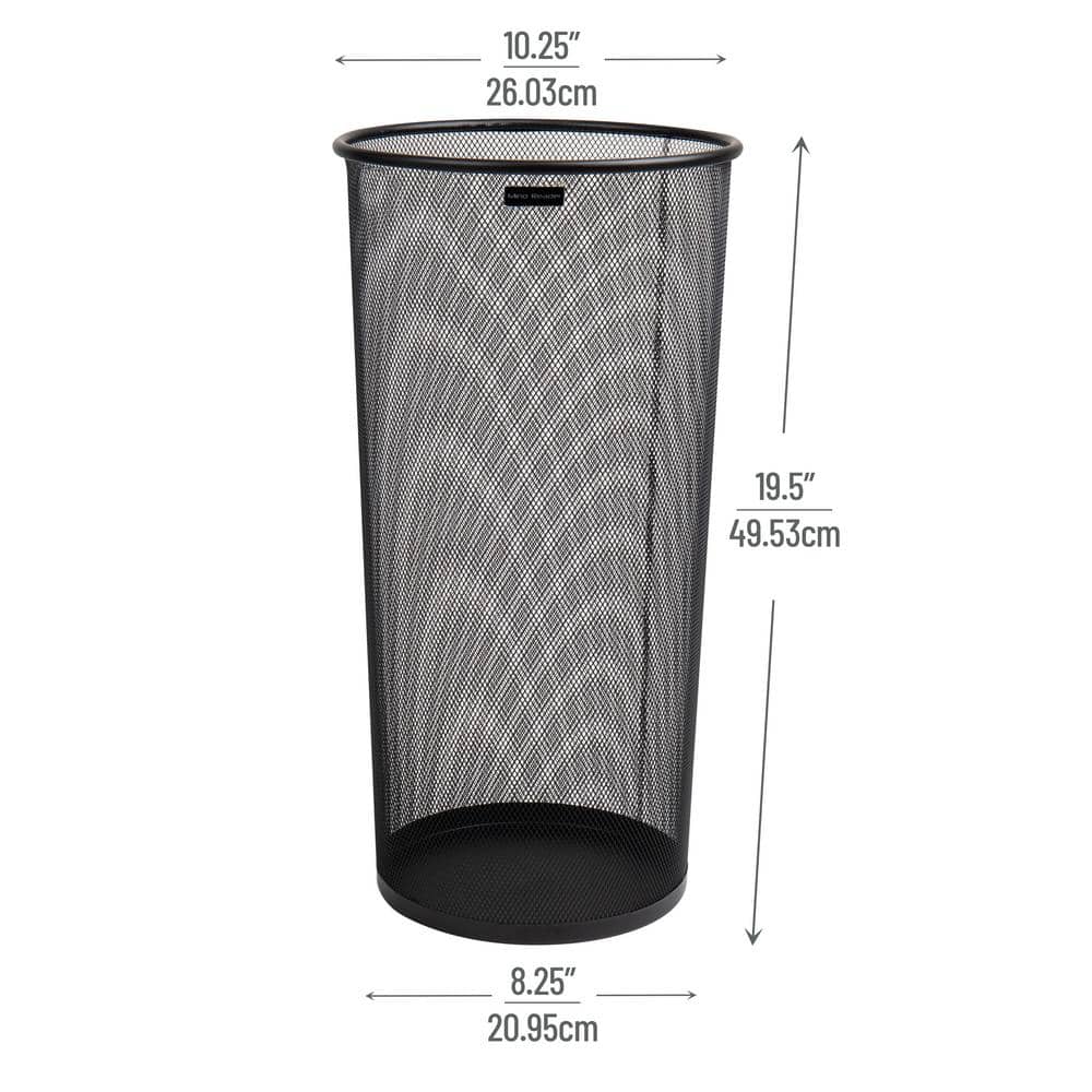 Black Metal Mesh Floor-Standing Umbrella Holder Basket