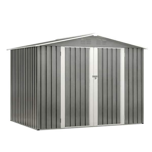 8 ft. W x 6 ft. D Outdoor Storage Metal Garden Tool Shed for Backyard Outdoor (48 sq. ft.)