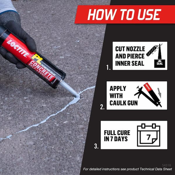 PL Self-Leveling Concrete 10 oz. Polyurethane Sealant Grey Cartridge