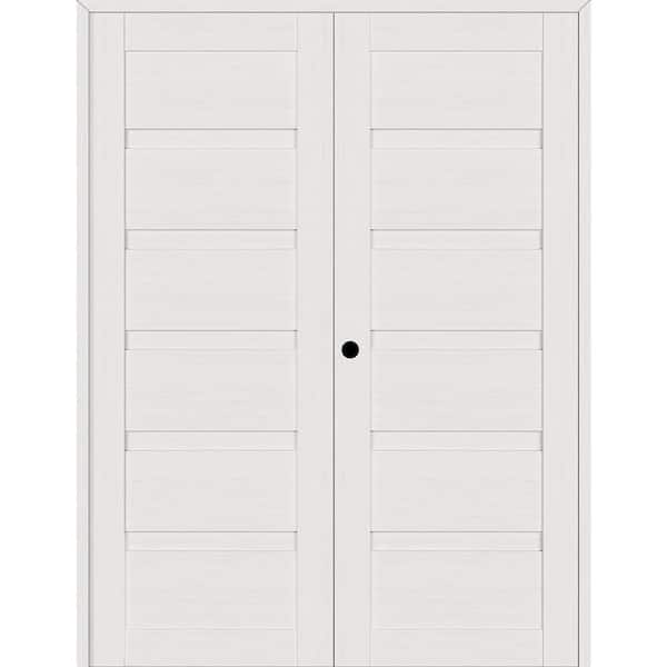 Belldinni Louver 48 in. x 79.375 in. Right Active Snow White Wood Composite Double Prehung Interior Door