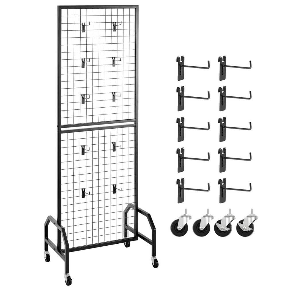 Grid Wall Panel,64.57 in. H x 15.75 in. W Slatwall Panels in Black (1-Pack), Steel Rack w/Wheels for Storage 2025 Update price history on PriceWatchPro