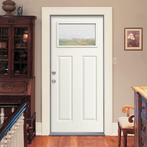 JELD-WEN 32 in. x 80 in. 1 Lite Craftsman White Painted