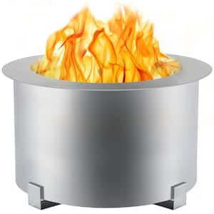 Smokeless Fire Pit 21.5 in. Outer Diameter Stove Bonfire Stainless Steel Smokeless Fire Bowl for Picnic Camping Parties