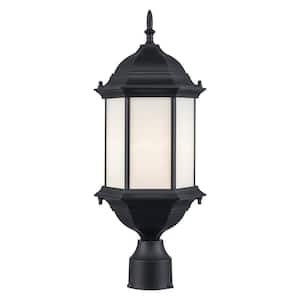 Eldlight 20 in. 1-Light Black Metal Hardwired Outdoor Weather Resistant Post Light with No Bulbs Included