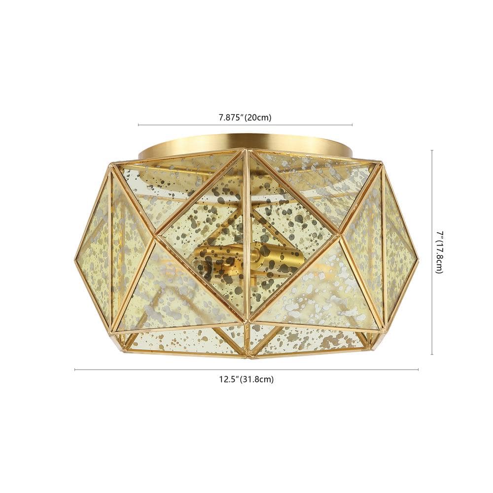 Violet 12.5" Gold Glass LED Flush Mount Light
