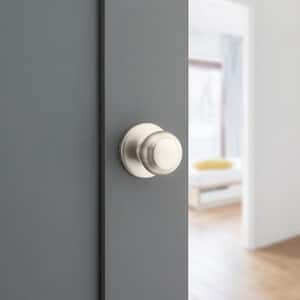 Cove Satin Nickel Passage Door Knob for Hall or Closet featuring Microban Technology