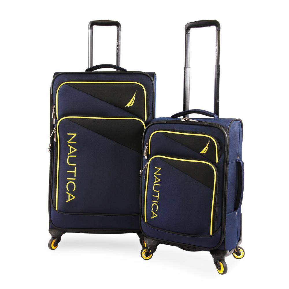 【nau】The Ennoy Professional Nautica Emry 2-pcs Softside Luggage Set - Navy/Yellow NT-EV