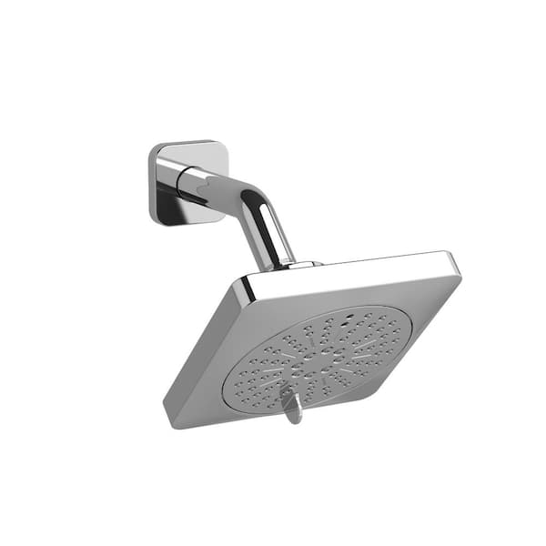 6-Spray Patterns 5.25 in. Wall Mount Fixed Shower Head in Chrome